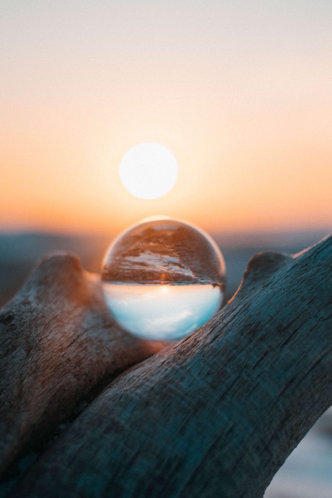 Crystal Ball reflecting sunlight